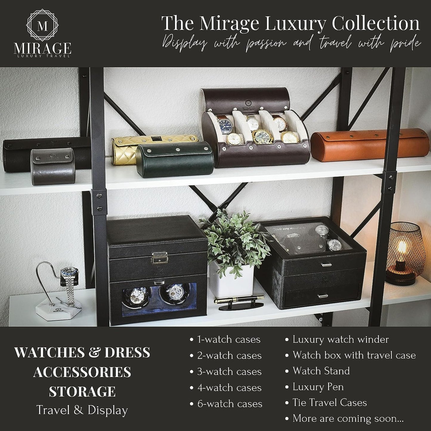 Watch Case for Men - Watch Roll Travel Case - Storage Organizer and Display - Mirage Watch Roll Cases…