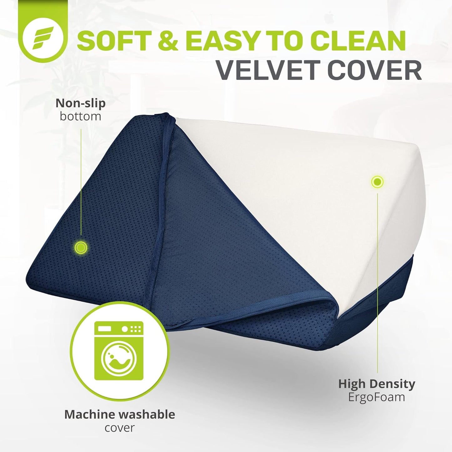 Foot Rest for under Desk at Work Chiropractor-Endorsed Orthopedic Teardrop Design 2In1 Adjustable Premium under Desk Footrest Ergonomic Desk Foot Rest for Lumbar, Back, Knee Pain (Navy Blue)